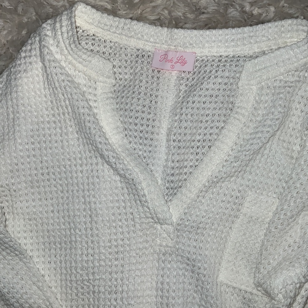 NEW pink lily waffle knit top - Picture 3 of 4